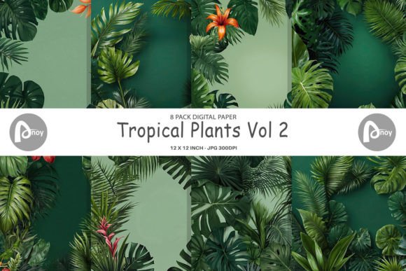 Download Digital Paper Tropical Plants - Tropical plants Collection