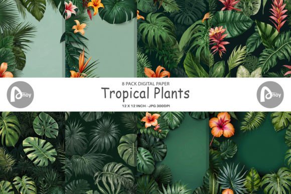 Download Digital Paper Tropical Plants - Tropical plants Collection