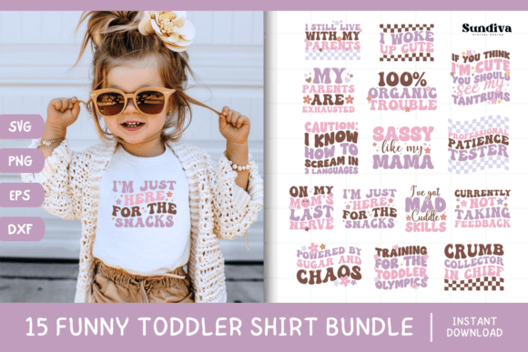 Download 15 Funny Toddler T-shirt Quotes Bundle - Premium Resources